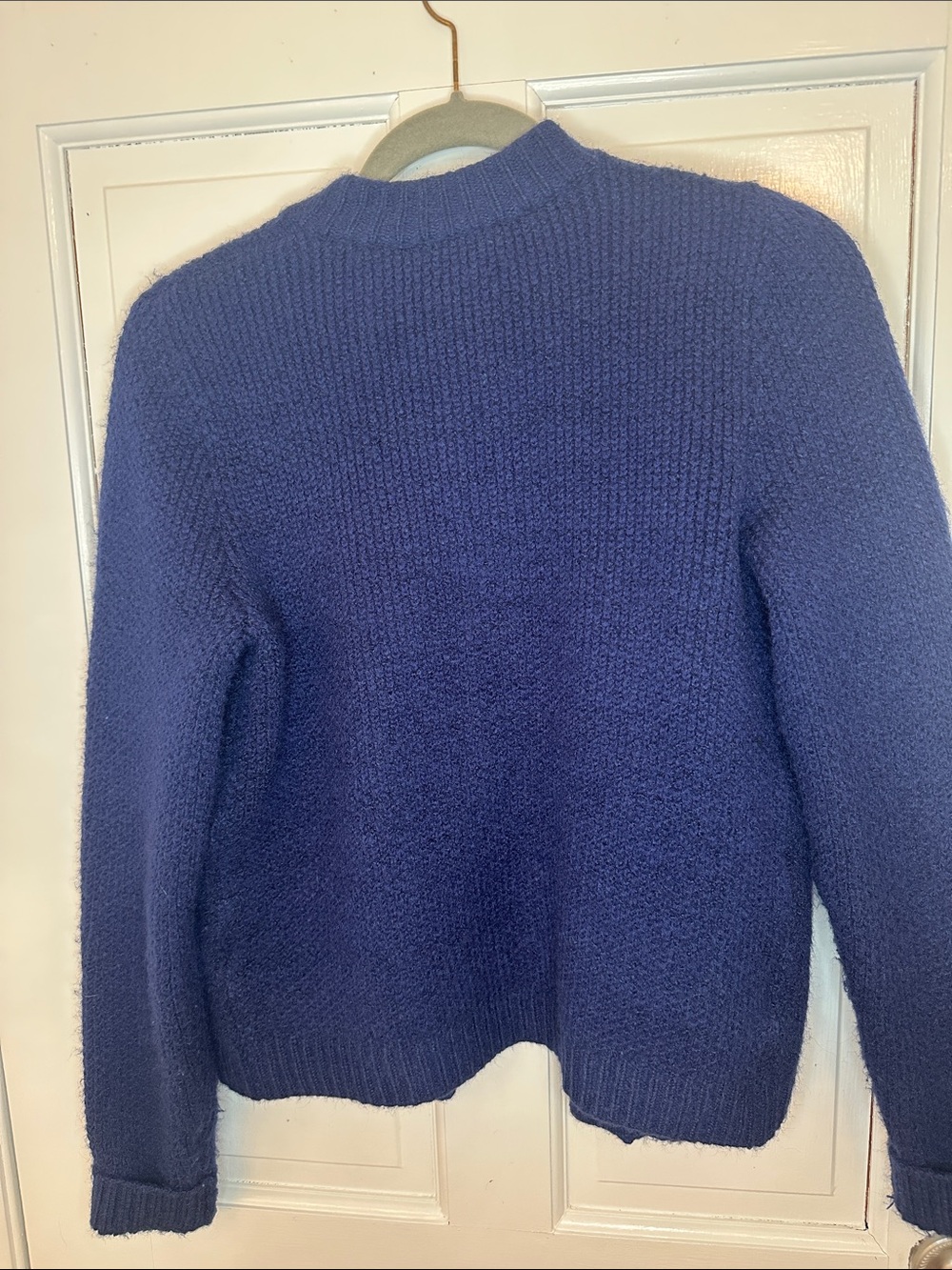 Ann Taylor Deep Navy Chunky Knit Cardigan with Jewel Buttons size S EUC - Picture 5 of 5